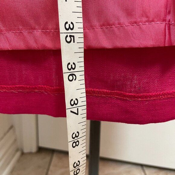 SAKE 100% LINEN BUTTON FRONT SLEEVELESS SHEATH DRESS, FUSHIA, SIZE 10 - Picture 7 of 7